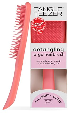 Tangle Teezer Large Ultimate Detangler Salmon Pink, Entwirr-Haarbürste groß, perfekt für langes, dickes, lockiges Haar, Haarbürste ohne Ziepen