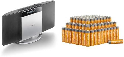 Karcher MC 6580D Kompaktanlage mit CD Player & Amazon Basics AA-Alkalibatterien, leistungsstark, 1.5 V, 100er-Pack