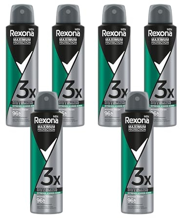 6x Rexona Men Rexona Men Maximum Protection Deospray Anti-Transpirant Intense Fresh 150 ml