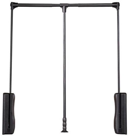 Heavy Duty Wardrobe Lifter - Adjustable Clothing Organizer Holder, Lift Pull Down Hanger Rod, Soft Return Adjustable Width Clothes Rack, Pull Down Closet Rod For Hanging Clothes ( Color : Black , Size