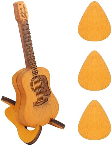Plektren Gitarre Holz Plektrum Gitarren Plektrum Halter mit 3 Plektren Plektrum Akustikgitarre Guitar Picks für Akustik E Bass Gitarren Ukulelen Liebhaber