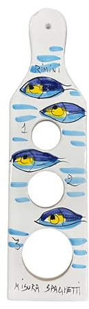 Generic Amarcord La Romagna Spaghettimaß, weiß, aus Keramik, handgefertigt und handbemalt mit Saraghine