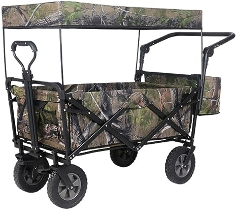 ANIIC Bollerwagen Faltbar Gartenwagen Klappbarer Gartenwagen Mit Dachrädern, Bremstransportwagen Aus Metall Und Stahl Für Gartencamping Handwagen Strandwagen (Color : H)