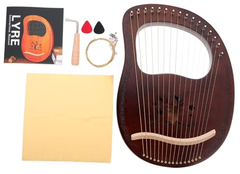 BESTonZON Holzharfe im Antiken Stil mit Saiten Leierharfe für Melodien und Entspannende Klänge Retro-harfe als Geschenkidee