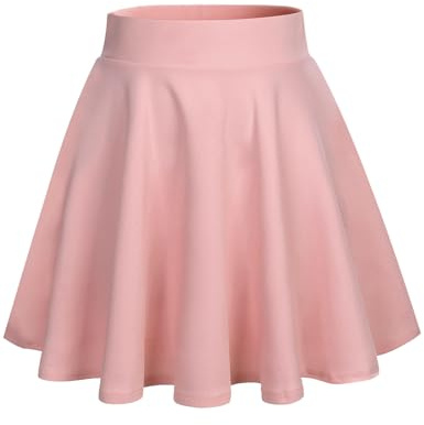 HomRain Dam Basic midikjol A-linje skater-kjol stretchig blommig kjol hög midja kjol, Rouge, M