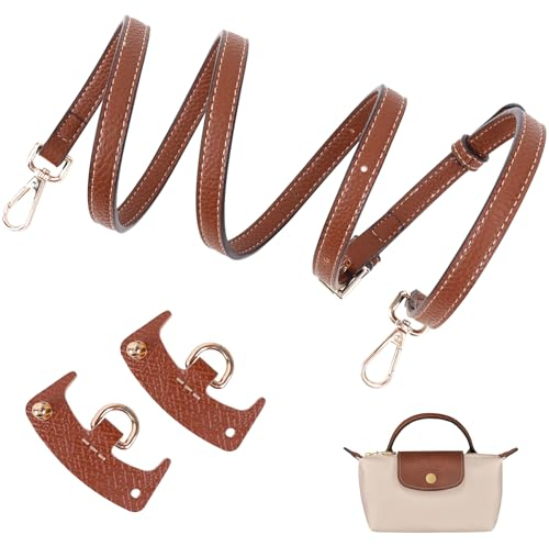 Schultergurt für Longchamp Tasche Damen, Verstellbarer Schulterriemen für Taschen, Leder Riemen Tragegurte für Longchamp Mini Bag Straps,Taschengurt Gurt Verlängerung (Breite des Schultergurtes 1,2cm)