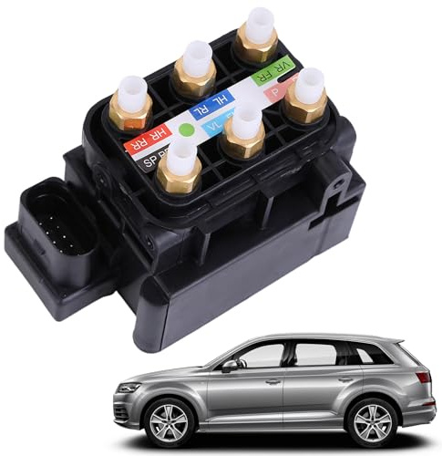 LICHENGTAI Bloc de soupape à suspension pneumatique compatible avec Audi Q7 4LB, Porsche Cayenne, VW Touareg 7L, valve système d'air comprimé 7L0698014 7P0698014 7L8616007E
