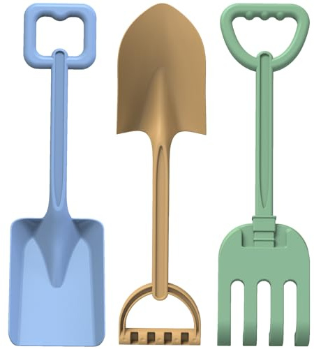 Strandschaufel-Spaten-Spielzeugset für Kinder, Jumbo 40cm lang, Stabiler Griff aus ABS-Kunststoff, Avocado-Pflanzen, Sommer Wintergeschenk zum Sand Schneegraben, Gartenwerkzeug, 3er-Pack