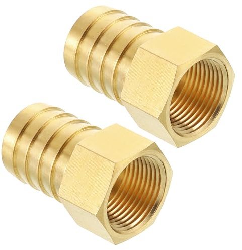 Kozelo 2pcs Brass Hose Barb Fittings 25.5mm Hose Barb to 20mm NPT Female | Adapter Connector for Home Machines, Massage Bathtubs, and Irrigation Systems