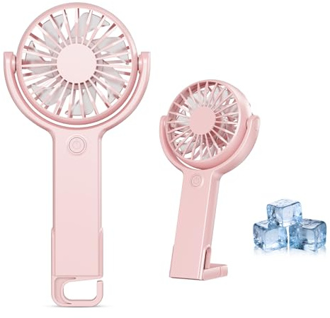 Handventilator, wiederaufladbar, tragbarer Mini-Ventilator, 5 Geschwindigkeiten, 180° drehbarer Kopf, elektrischer USB-Handventilator, leistungsstarker persönlicher Ventilator für Outdoor, Büro