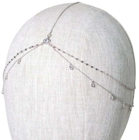 Elegante Kristallkopfkette Stylish Stirn Kette Schmuck Mehrschichtmänner Quasten Haarteil Für Frauen Mädchen Täglich Engagement Kopfstück