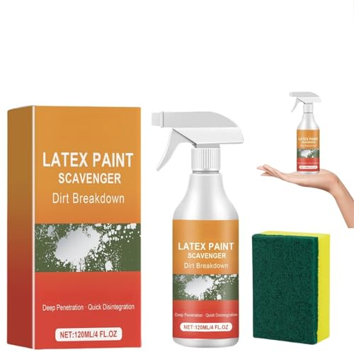 Concrete Paint Remover, Paint Stripper Spray for Wood & Concrete, Latex Paint Remover, Varnish Stripper, Colour Remover,Paint Thinners, Paint Cleaner, Spray Paint Remover with Sponge Wipe, 120ml