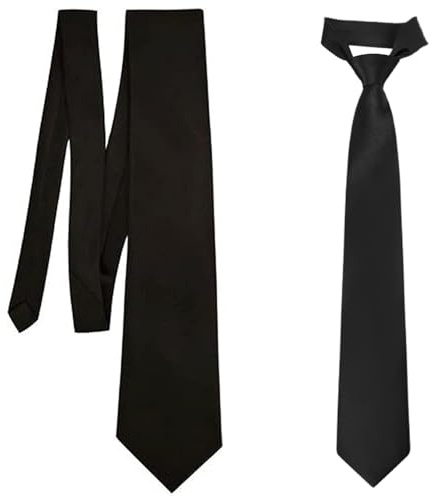 MAKI FASHIONS Black Tie – Classic Plain Necktie for Funeral, Wedding, Business, Interviews & Formal Wear