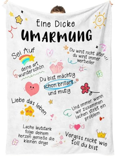 LOMY Beste Freundin Geschenke, Umarmung Decke Geschenke für Beste Freundin, Geschenk Freundin Geburtstag, Geschenke für Freundin Frauen Schwester Mutter zum Geburtstag Weihnachten Kuscheldecke