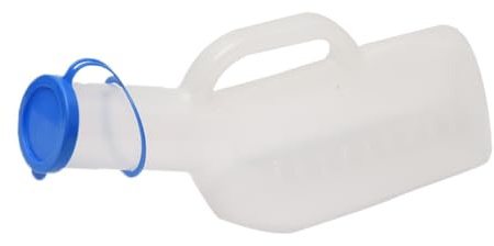 CLISPEED Large Capacity 1000ml Male Female Urinal Bottle with Lid, Plastic Elderly Chamber Pot for Bedridden Patients, Portable Night Urinal for Travel, Camping and Medical Use