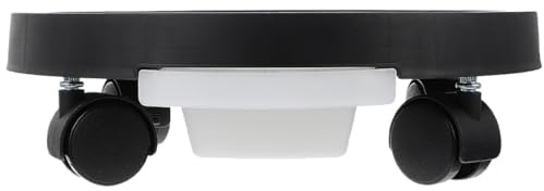 Veemoon Support à Plantes Roulant avec Plateau Rond Renforcé en Résine Base Mobile Noire 300 pour Pots de Fleurs Intérieurs et Extérieurs Chariot Robuste avec roulettes