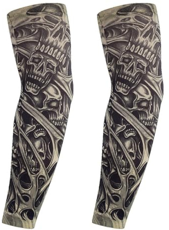 Nucelit Mangas de brazo de tatuaje populares para mujeres y hombres, accesorios para ciclismo, senderismo, uso diario, secado rápido, J, Talla única