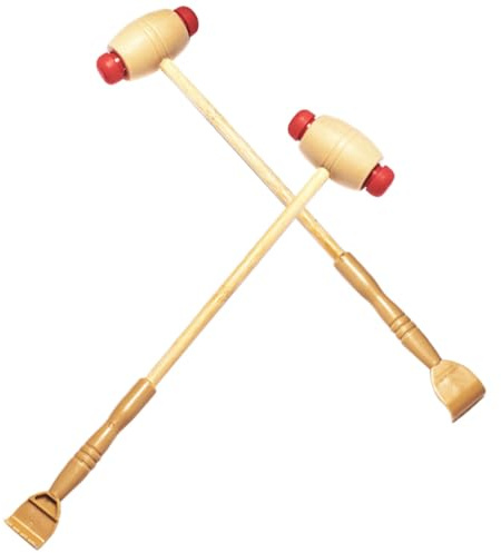 TOYANDONA Holz Massagehammer 2 Stück mit Kratzfunktion Leichtes Handmassagegerät für Rücken Schultern und Nacken Tragbar für Zuhause und Reisen