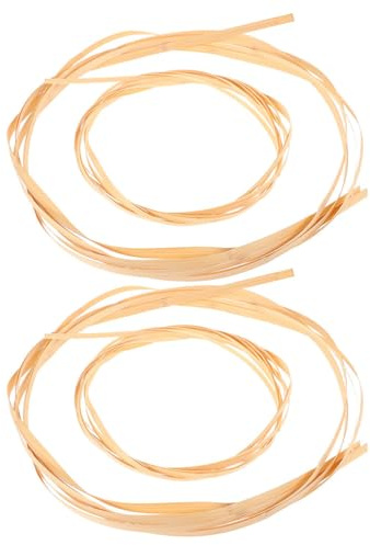 minkissy Flexible und Polierte Bambusstreifen zum Korbflechten und Basteln 4 Stück aus Beige Bambusmaterial für Kreative Handwerksprojekte und Dekoration