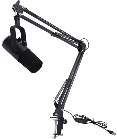 Tnfeeon Microfono USB da Gioco Microfono Dinamico per PC in Plastica e Metallo con Doppia Interfaccia USB C XLR Illuminazione RGB Interruttore Muto Monitoraggio da 3 a 5 Mm per la Registrazione di