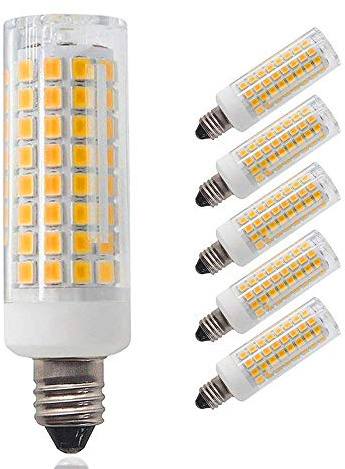 [5-Pack] E11 led Bulb Dimmable, 75W-100W Halogen Replacement Lights, T4 JD E11 Mini Candelabra Base, 7W AC110V/ 120V/ 130V, Warm White 3000K, Brand: ziyidianzhi