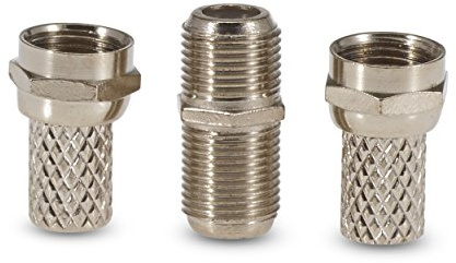 SSL Satellites Single F Connector Repair Kit includes 2 F Type connectors and 1 F Type Coupler For SKY, SKY HD SKY Q, FREESAT