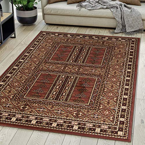 Carpeto Rugs Tappeto Orientale Salotto a Pelo Corto Marrone 80 x 150 cm Classico Persian Design