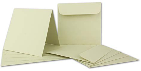 ARTOZ FLORETTA 75x quadratische Faltkarten-Set mit Umschlägen - light green - 15,5 x 15,5 cm - 200 g/m² - pastellfarbenes Papier