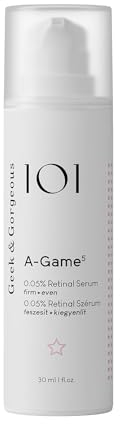 Geek & Gorgeous A-Game 5 – Leichtes Serum mit 0,05% Retinal – Mildert Falten & Hautunreinheiten – Anti-Aging Gesichtspflege für alle Hauttypen – 30 ml