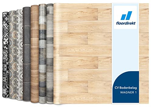 Floordirekt PVC Bodenbelag Meterware nach Maß Vinylboden, CV Linoleum für Küche & Balkon in Holzoptik, Fliesenoptik, Steinoptik - robust & pflegeleicht 100 x 200 cm | Eiche Antik | Wagner 1