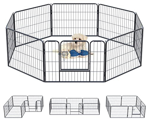 Qianruida Welpenlaufstall Welpenauslauf 60 cm Hoch Hundelaufstall Für drinnen und draußen 8-Stück