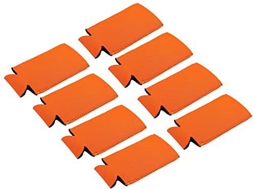 sourcing map Can Cooler Sleeves Insulated Collapsible Neoprene Covers for 12oz Slim Cans Bottles, Orange Pack of 8