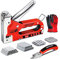 WISEUP 4 in 1 tacker für holz Set, handtacker mit klammern, TÜV-Zertifizierung handtacker, verchromtes Stahlmaterial tackerpistole, Einstellbarer Schusskraft möbeltacker, Stoßdämpfung holztacker