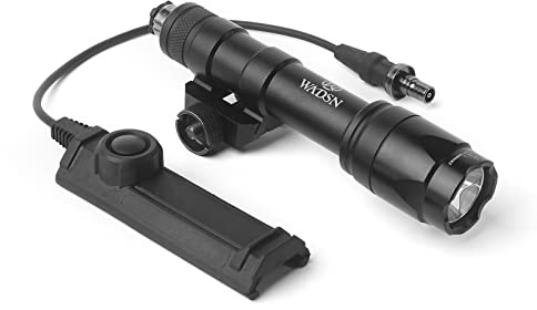 QIRUIMY M600C Tactical Torch with Dual Function Switch,600 Lumens Flashlight Scout Light for 20mm Picatinny Rail System (Black)