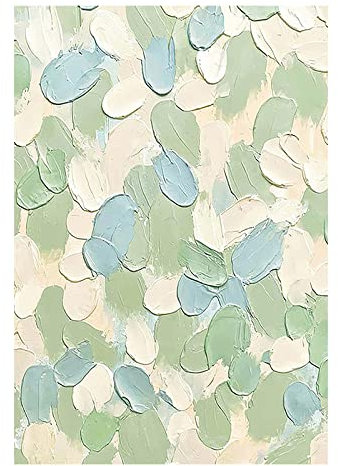 Handgemalte Acrylbilder, Hellgrün Blau Farblich Passende Textur Minimalistisch Abstrakt Modern Groß Rahmenlos Original Handgemaltes Messer Kunstwerk Gemälde Auf Leinwand Wandkunst Für Home Offi