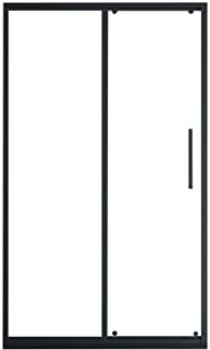 Vente-unique - Porte de douche coulissante noir mat style industriel - 120 x 195 cm - TORONI