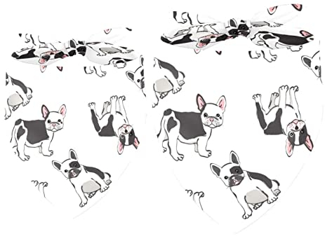 Hundehalstuch, niedlich, schwarz-weiß, französische Bulldogge, Mädchen, Jungen, Lätzchen, Hundeschal, Zubehör für kleine, mittelgroße und große Hunde, Welpen, Katzen, Haustiere, 2 Stück