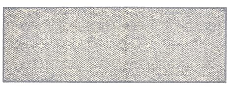 Astra Rutschfester Teppich Wohnzimmer - Miabella Fußmatte innen - Küche Läufer Flur Schmutzfangmatte - Sauberlauf waschbar 50x150cm Fischgrät Welcome Home