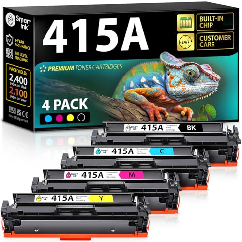 Smart Ink 415A 415 kompatibel toner med chip för HP 415A 415 A 415X (svart cyan magenta gul) som ersättning för Laserjet Pro MFP M479fdw M479fdn M479fdw M454dw M454dn (W2030A W2031A W2032A W2033A)