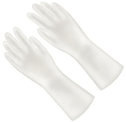 PartyKindom 4 Paar Toilettenhandschuhe Hausarbeitshandschuhe Spülhandschuhe Mittel Küchenhandschuhe Handschuhe Zum Reinigen Haushaltshandschuhe Gummihandschuhe Latex Handschuhe Die Katze Weiß