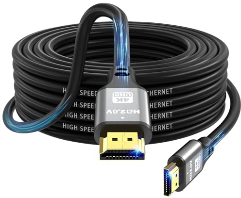 Jojobnj Câble HDMI 2.0 Haute Vitesse 10m - 4K@60Hz 18Gbps, Ultra HD, Ethernet, Audio Retour, HDR - Compatible Xbox, PS5/PS4, HDTV, Ordinateur Portable