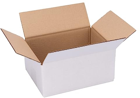verpacking Faltkartons 200 x 150 x 90 mm Weiß (Außenmaß 205 x 155 x 100 mm) KK 10 1-wellig Versandkarton für kleine Waren DHL Päckchen S DPD XS GLS XS Hermes Päckchen kleine Kartons (25 Stück)