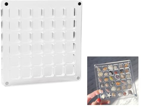 Pumwoy Seashell Display Box Seashell Storage Box | Muschel-Display-Box | Magnetische Muschel-Vitrine aus Acryl | Muschel-Aufbewahrungsbox | Acrylic Box für Maniküre, Diamanten, Perlen 36 Grids