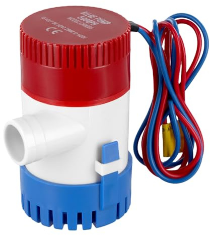QWORK® 12V 500GPH Bilgenpumpe für Marineboote, Yacht, Wohnwagen - Tauchwasserpumpe für Süß-, Salz- und Schmutzwasser