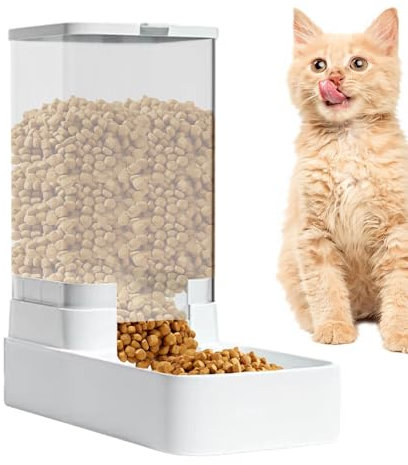 Automatischer Katzenfutterautomat, Automatischer Futterspender für Haustiere, Automatischer Gra-vity Hundefutterspender Set, 3,8 l Katzenfutterspender Wasserspender, Automatischer Futterspender und