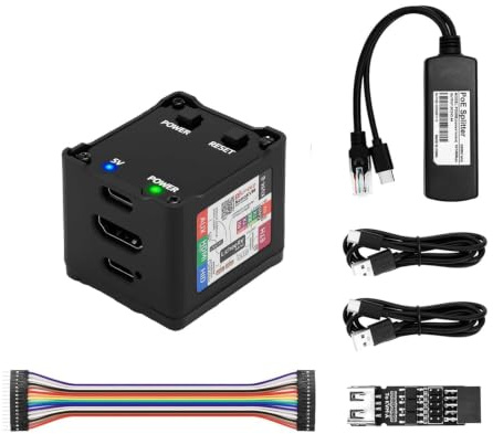 Sipeed NanoKVM IP-KVM Mini Remote Control Operations Maintenance Server, 1TOPS NPU 1GHz C906 RISC-V Linux Single Board Computer, mit HD-MI 100M Netzwerkanschluss (Black Full Kit)