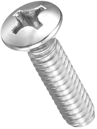 METALLIXITY Semi-Countersunk Oval Head Machine Screws (1/4-20x1) 12Pcs, 304 Stainless Steel Phillips Cross Recessed Machine Screw Bolts - for Furniture Assembly DIY Projects, Silver