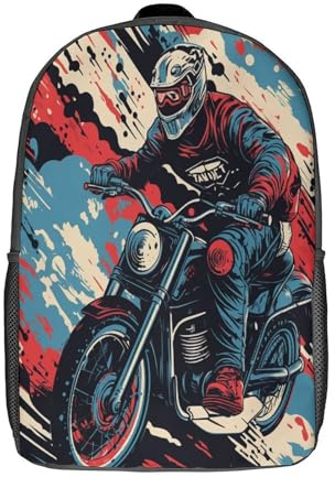 kaiyun Dirtbike Rennen Kinder-Rucksack Schler,Männer Und Frauen Bchertasche Moto-Cross Reiter Modeaccessoire Büchertasche Fr Teenager 17inch