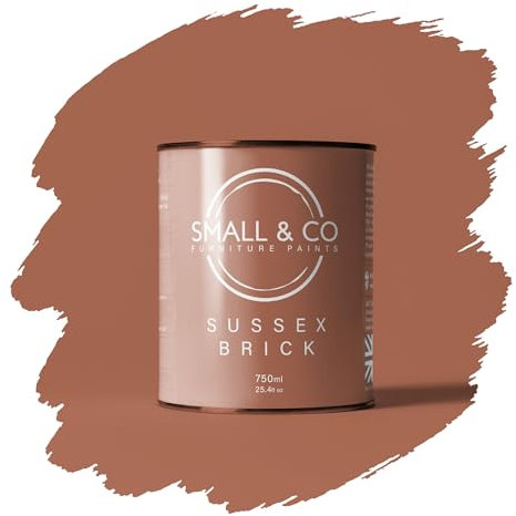 Small & Co Furniture Paint – Sussex Brick (rustic brick red—earthy and rich) | Premium Water-Based Matte Acrylic for Cabinets & Wood | Strong Adhesion, Low Odour, Quick Dry | 750ml