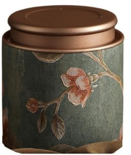 Tea Storage Tin - Airtight Metal Sealed Jar for Loose Leaf Tea, Portable Round Tea, Coffee & Sugar Storage Canister, Home Kitchen Decor(Green-S)